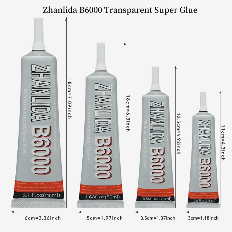 3D Printing Glue Stick - Colle transparente Zhanlida B6000 15/50/110ml avec