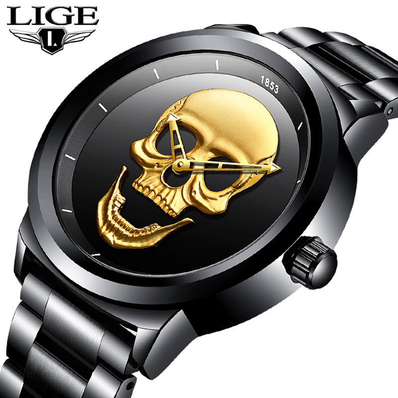 3D Printing Watch - LIGE Skeleto hommes montre haut de