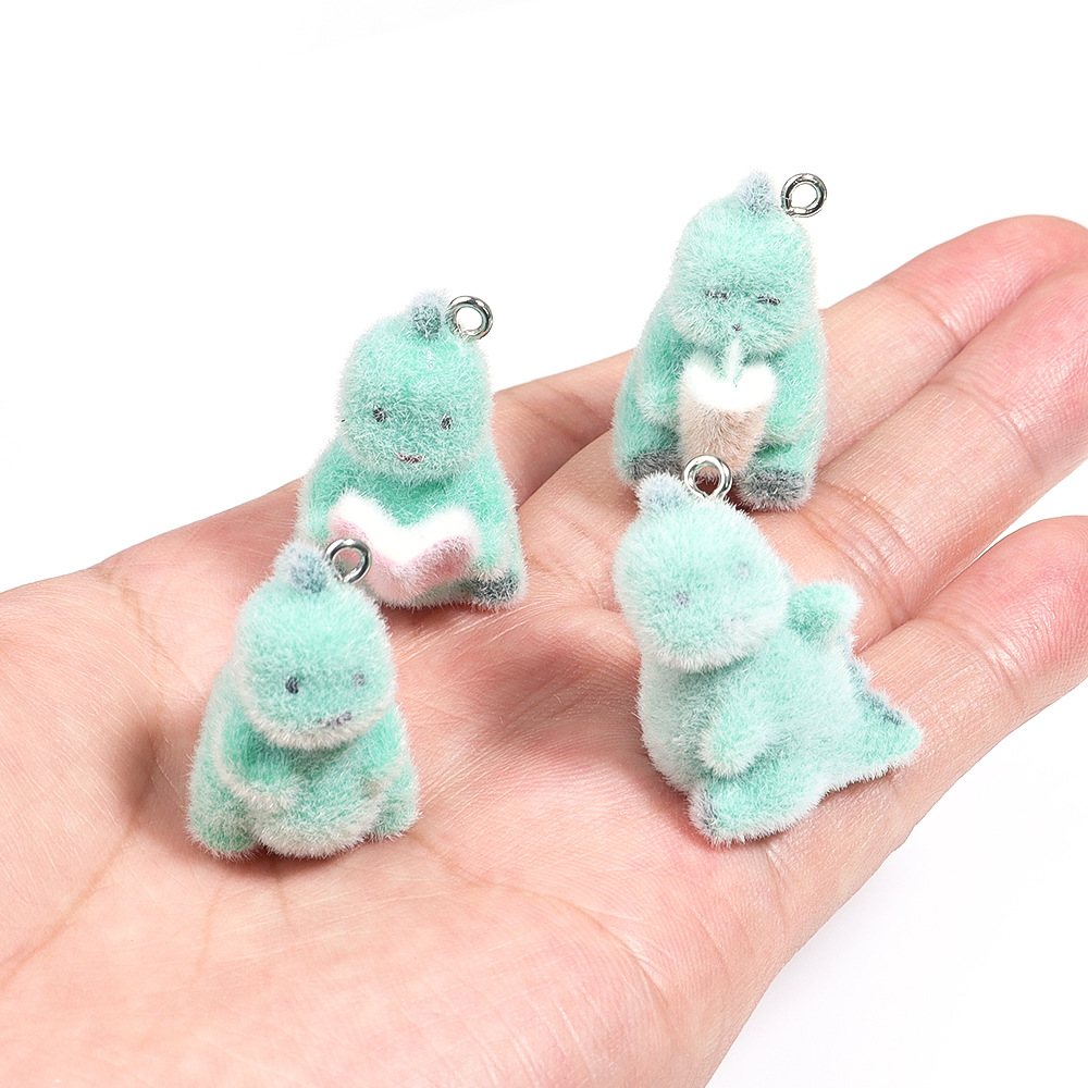 3D Printing Earrings - 4 pièces 3D Mini dinosaure pendentif