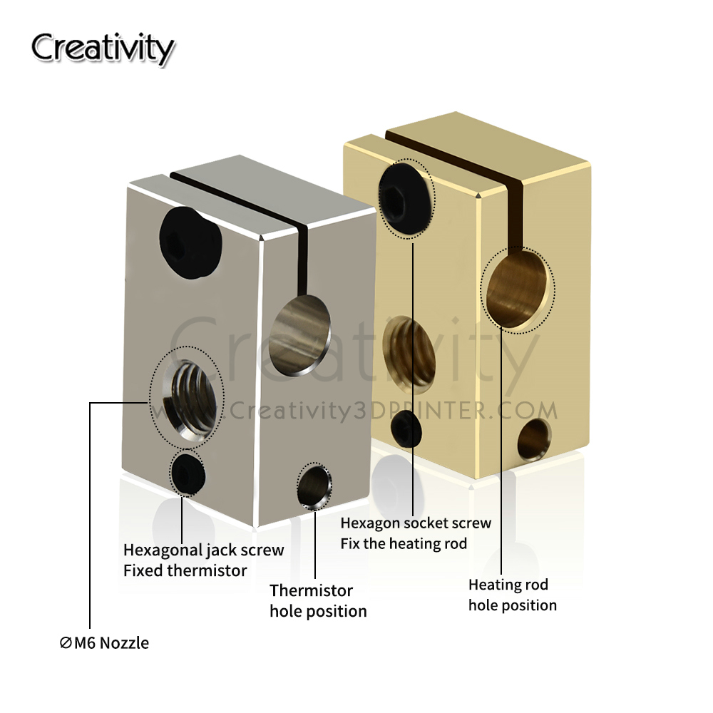 Bloc chauffant V6 PT100 en cui - 3D Printing Titanium avis et prix