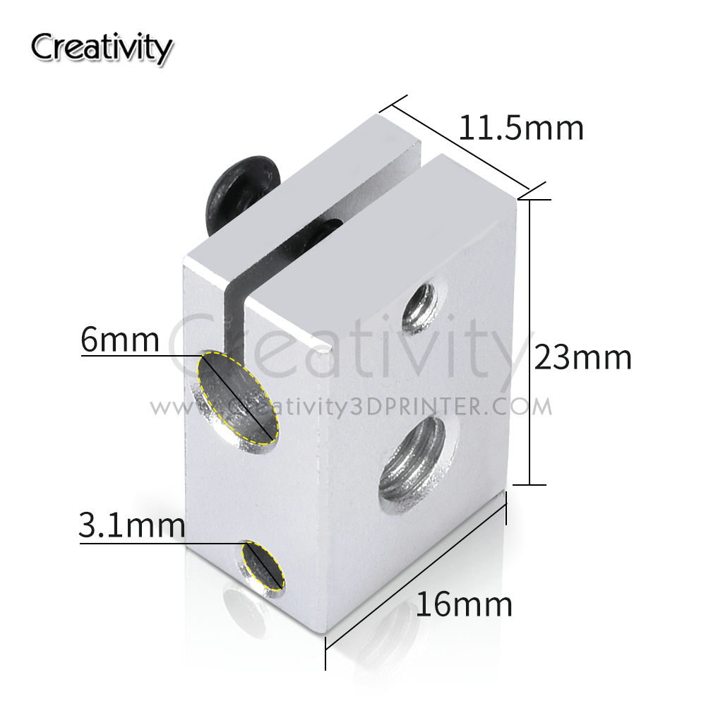 Bloc chauffant V6 PT100 en cui - 3D Printing Titanium avis et prix