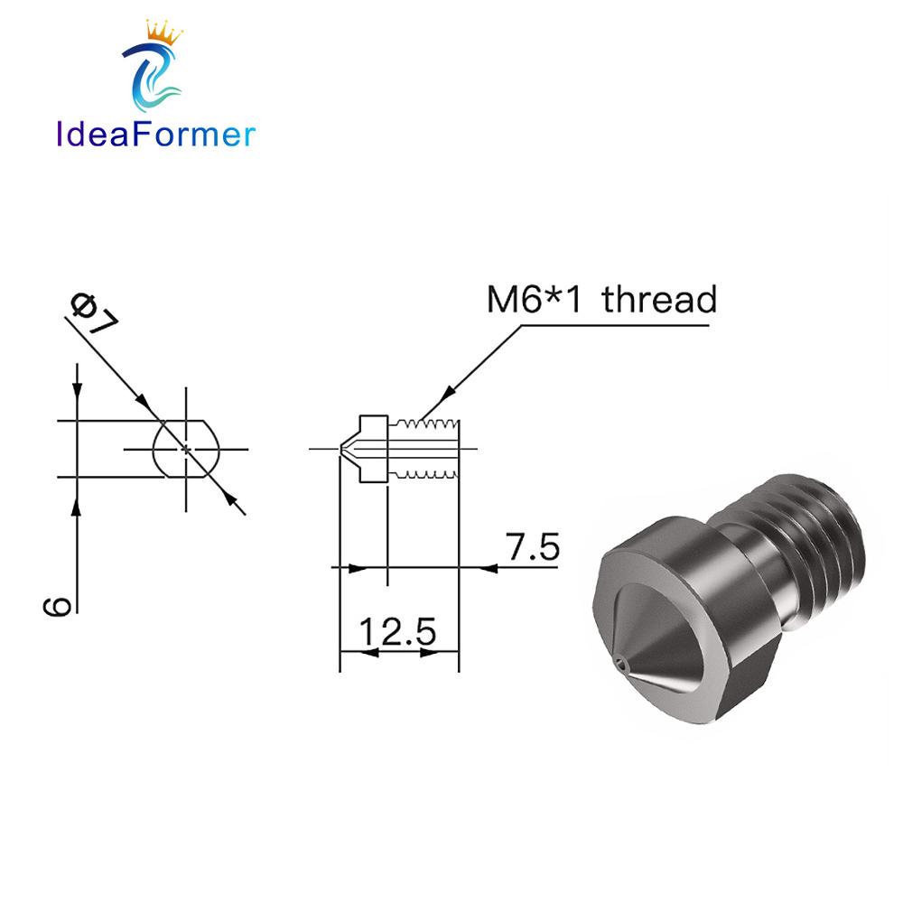 Buse V6 en acier trempé 0.2/0. - 3D Printing Titanium avis et prix